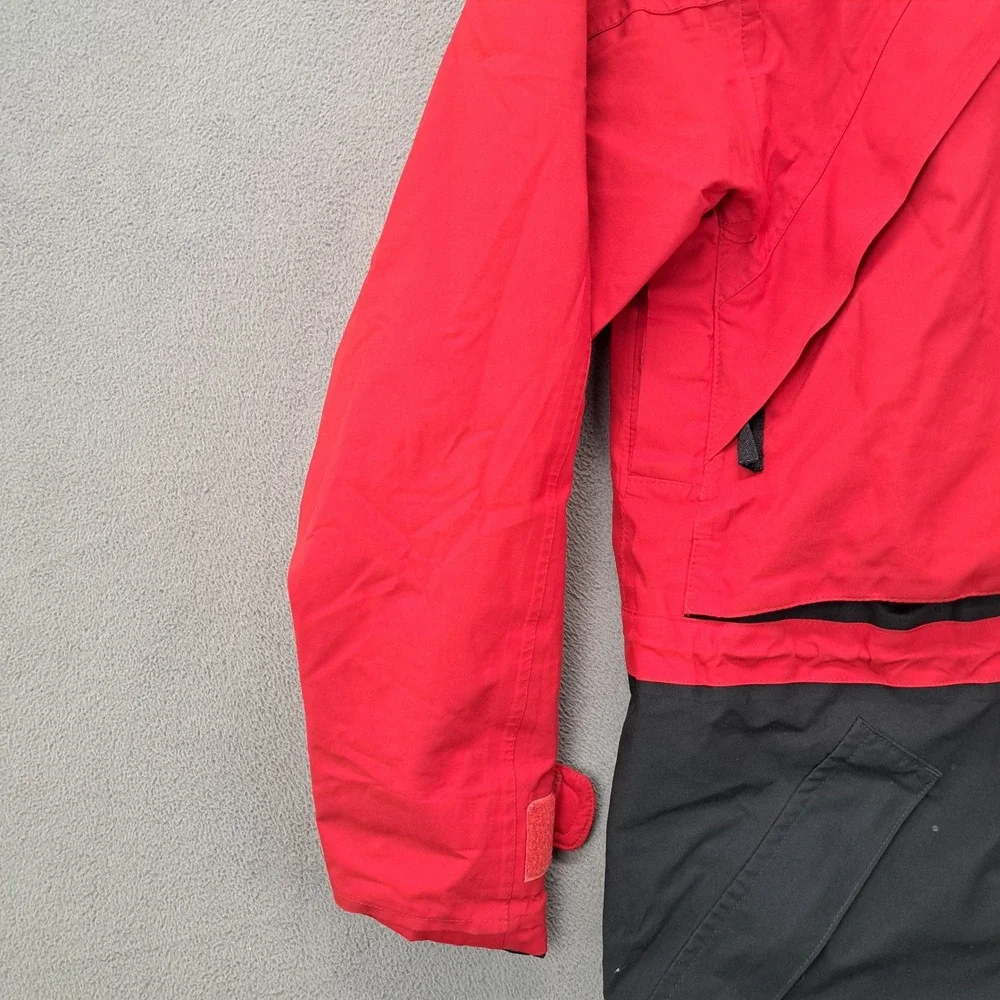 VTG J.Crew Gore-Tex Jacket Coat Mens Small Red Black Lightweight Full Zip Y2K